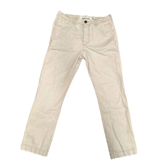 Abercrombie Fitch Size 32 Tan Cargo Pants Khaki Straight Fit Button Fly Trousers - Picture 2 of 13